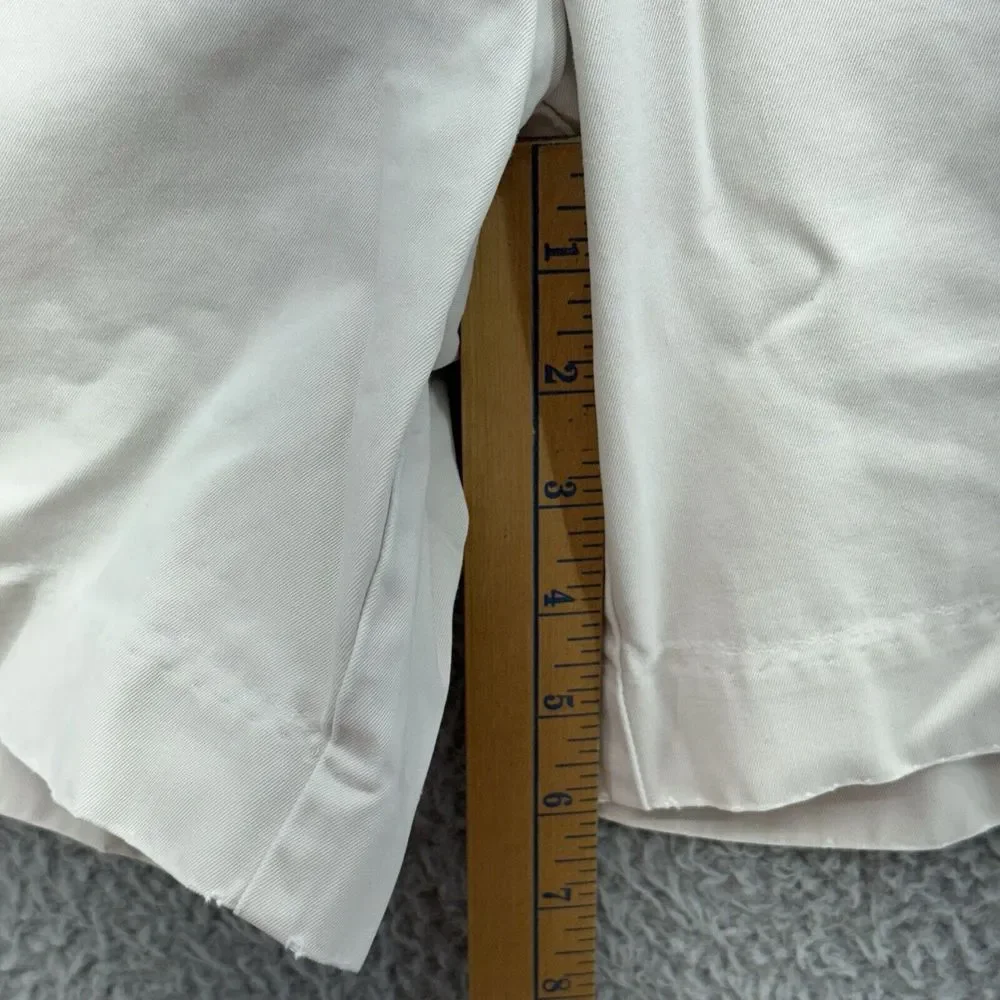 Lands' End Women's 12 Off White Flat Front Casual High Rise Shorts READ‎